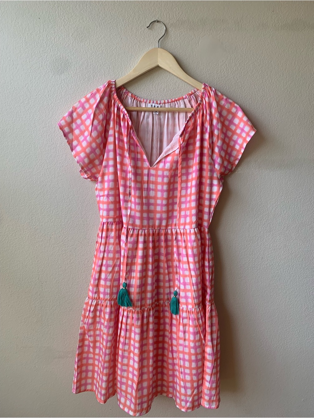 THML Pink and White Gingham Mini Dress